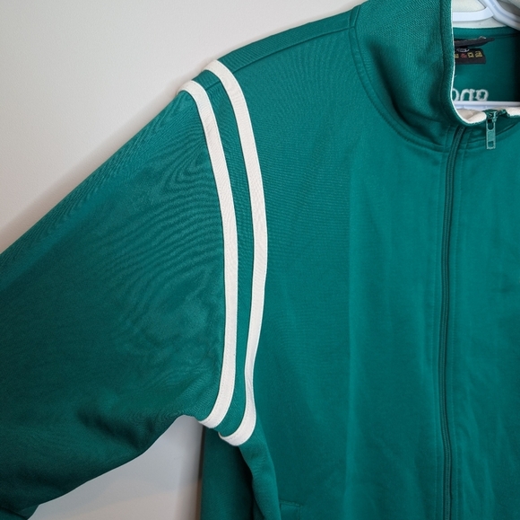 Vintage Budweiser GPC Green White Striped Zip Up Sweater Jacket Large Mens - Picture 8 of 8